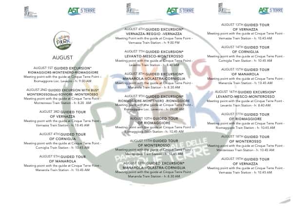 Cinque Terre National Park guided hiking &amp; walking tours: August 1-31, 2015